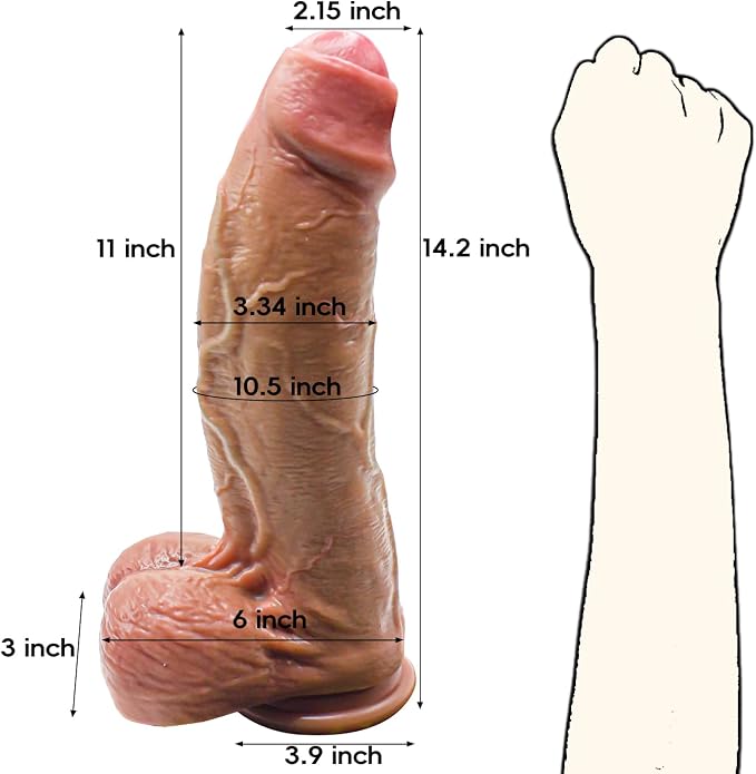 14.4 Inch Huge Dildo – 3.3" Diameter Silicone