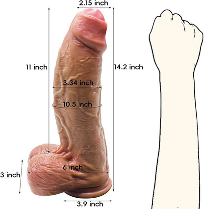 14.4 Inch Huge Dildo – 3.3" Diameter Silicone